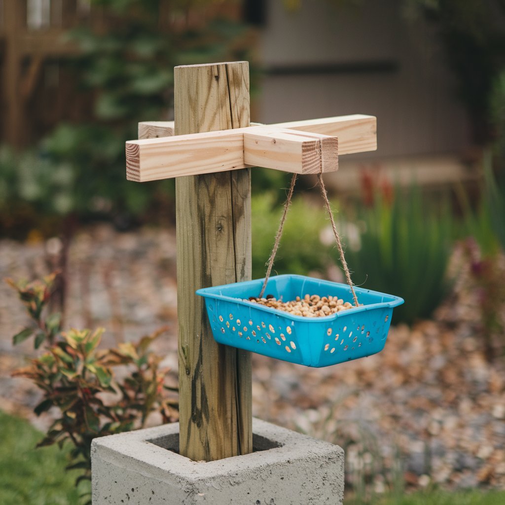 diy bird feeder pole