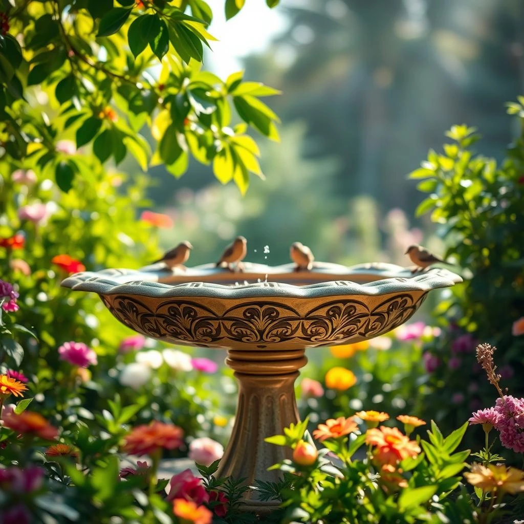 large bird bath